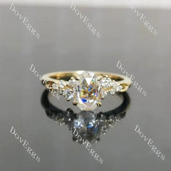 Side stone engagement ring semi-mount only(Exclusively to DovEggs Stones)