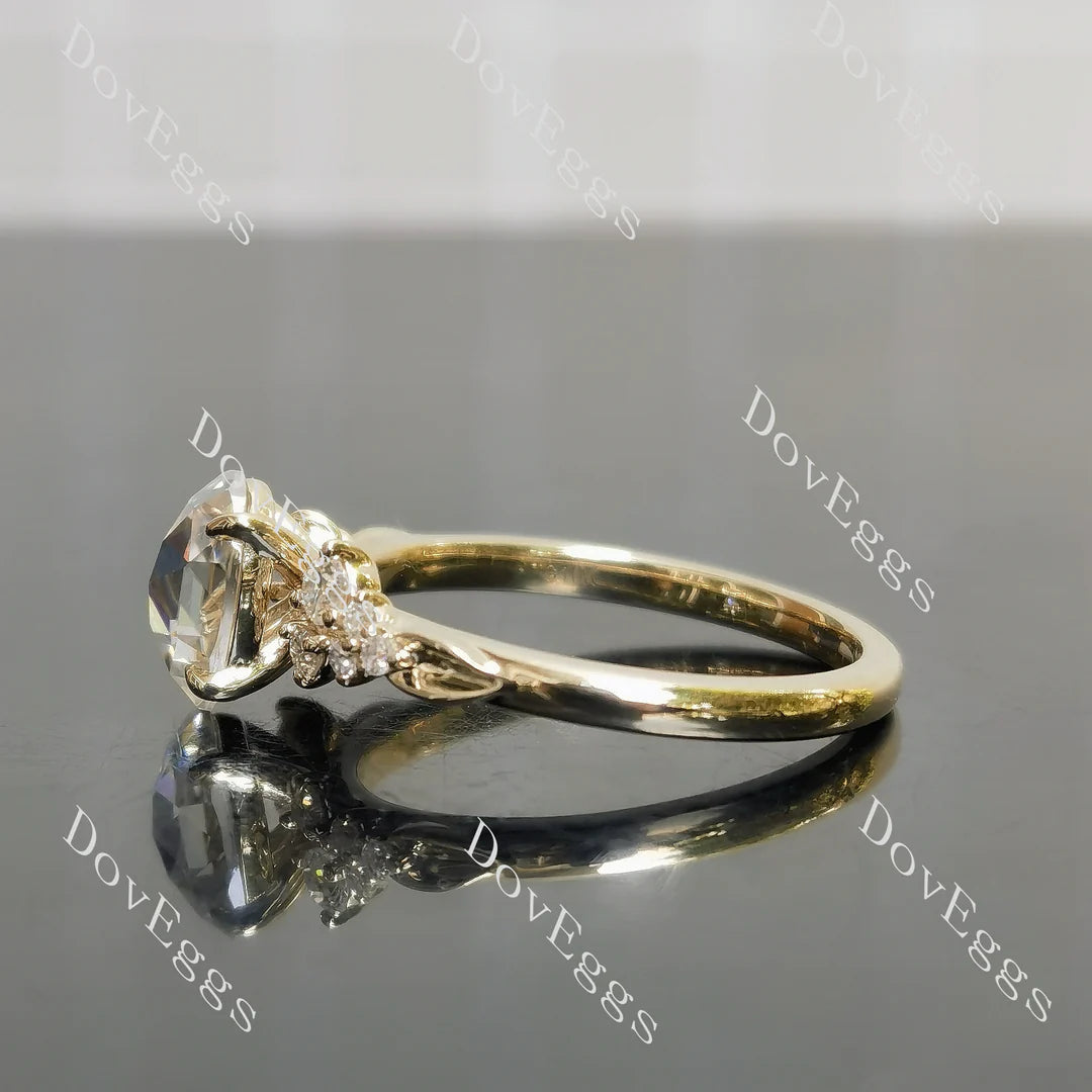 Side stone engagement ring semi-mount only(Exclusively to DovEggs Stones)