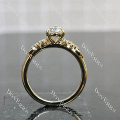 Side stone engagement ring semi-mount only(Exclusively to DovEggs Stones)