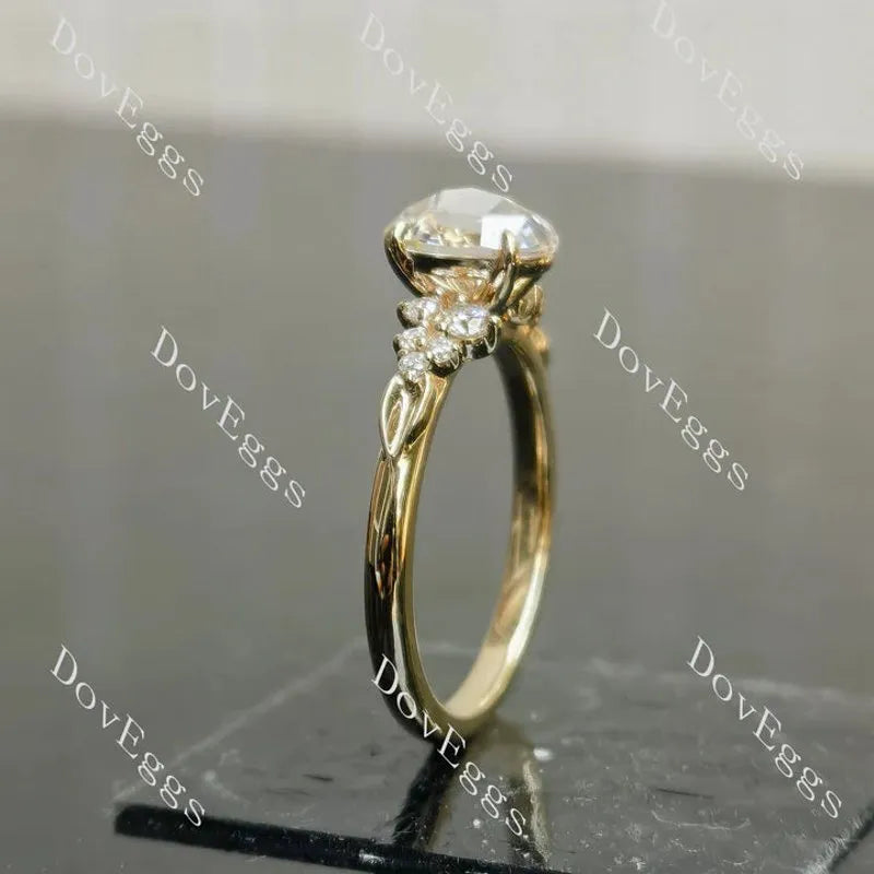 Side stone engagement ring semi-mount only(Exclusively to DovEggs Stones)