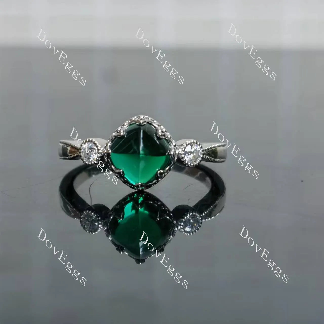 Vintage art deco engagement ring only semi-mount only(Exclusively to DovEggs Stones)