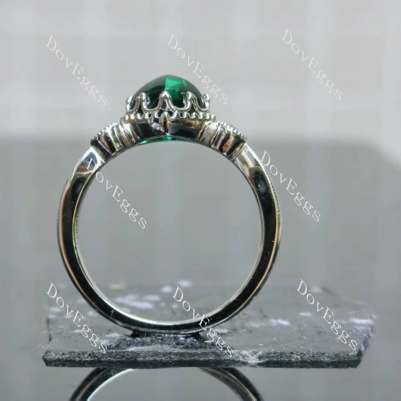 Vintage art deco engagement ring only semi-mount only(Exclusively to DovEggs Stones)