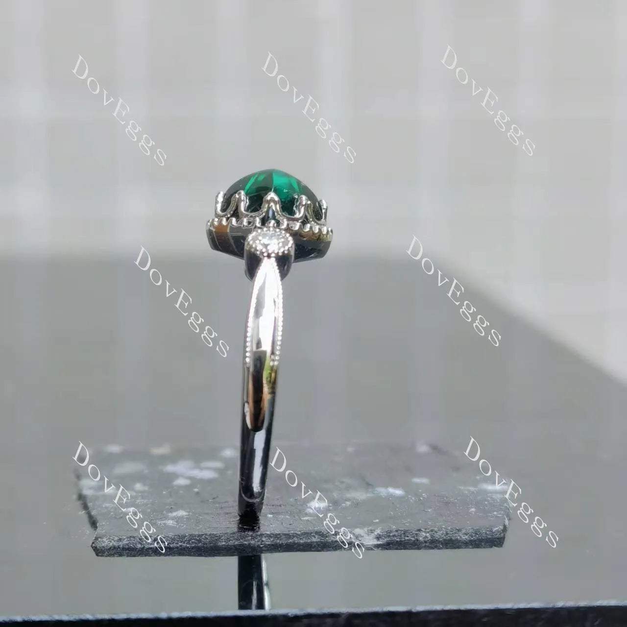 Vintage art deco engagement ring only semi-mount only(Exclusively to DovEggs Stones)