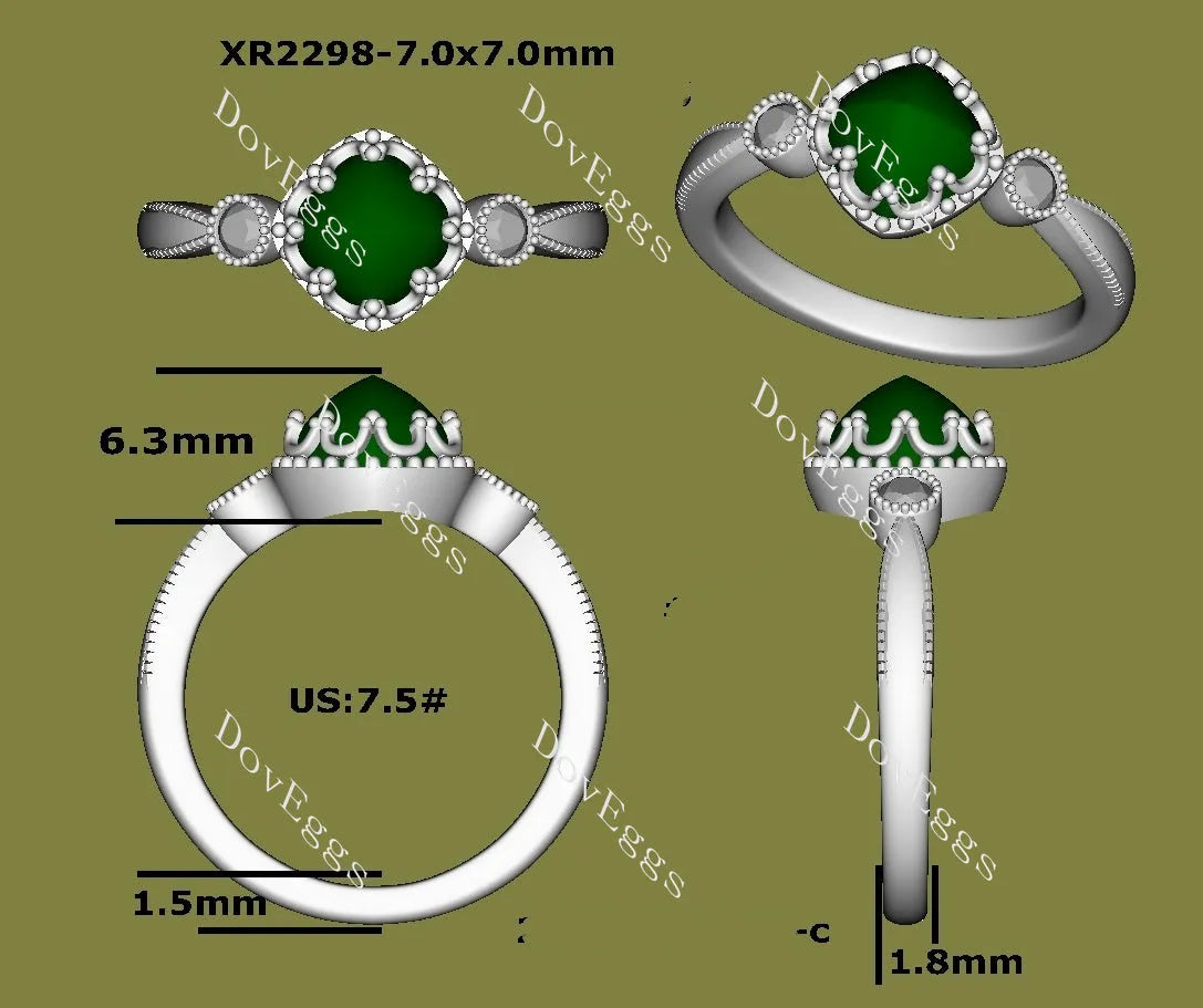Vintage art deco engagement ring only semi-mount only(Exclusively to DovEggs Stones)