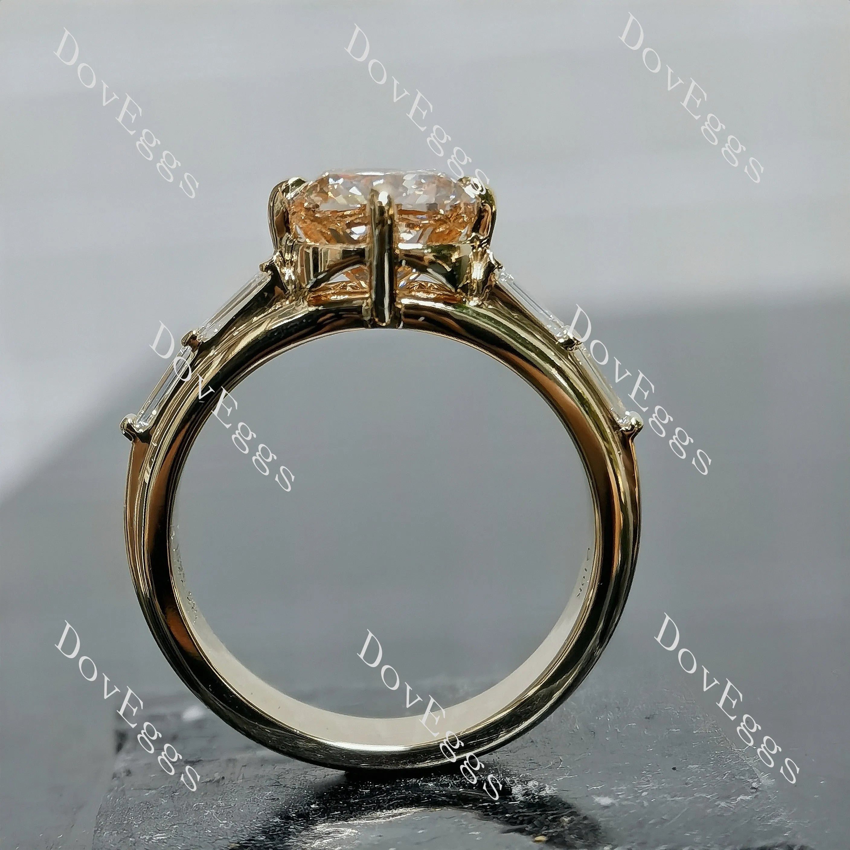 Side stones engagement ring only semi-mount only(Exclusively to DovEggs Stones)
