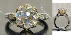 Round vintage art deco moissanite engagement ring | Doveggs