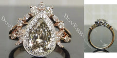 Halo pave art deco lab diamond engagement ring only semi-mount only(Exclusively to DovEggs Stones)