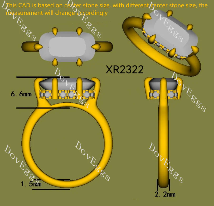 Hidden halo lab diamond engagement ring only semi-mount only(Exclusively to DovEggs Stones)
