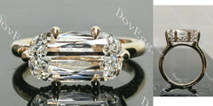 Cushion hidden halo moissanite engagement ring| DovEggs