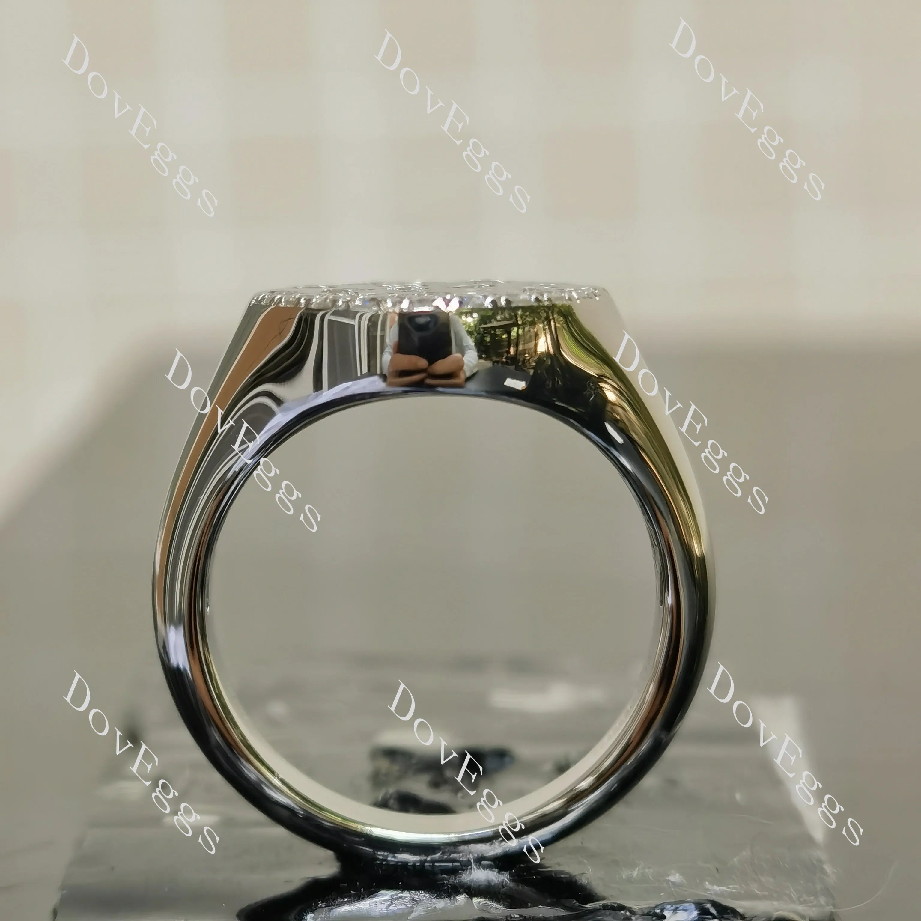 Round pave multicolor art deco engagement ring| Doveggs