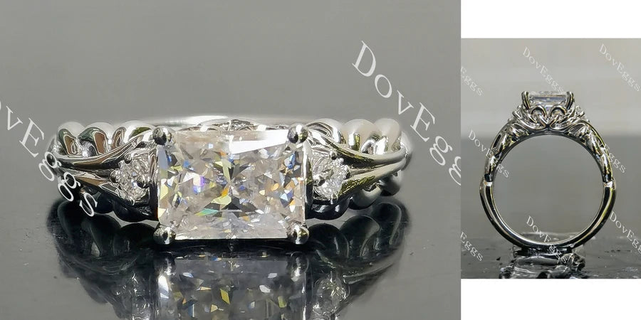 Vintage side stones pattern braided engagement ring only semi-mount only(Exclusively to DovEggs Stones)