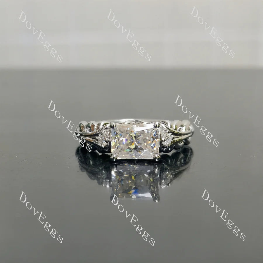 Vintage side stones pattern braided engagement ring only semi-mount only(Exclusively to DovEggs Stones)