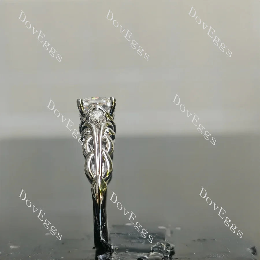 Vintage side stones pattern braided engagement ring only semi-mount only(Exclusively to DovEggs Stones)