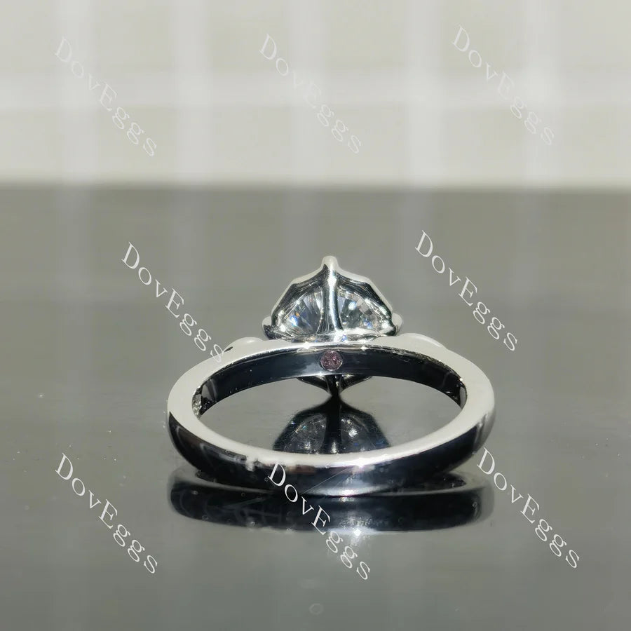 Octagon art deco side stones lab diamond engagement ring only semi-mount only(Exclusively to DovEggs Stones)