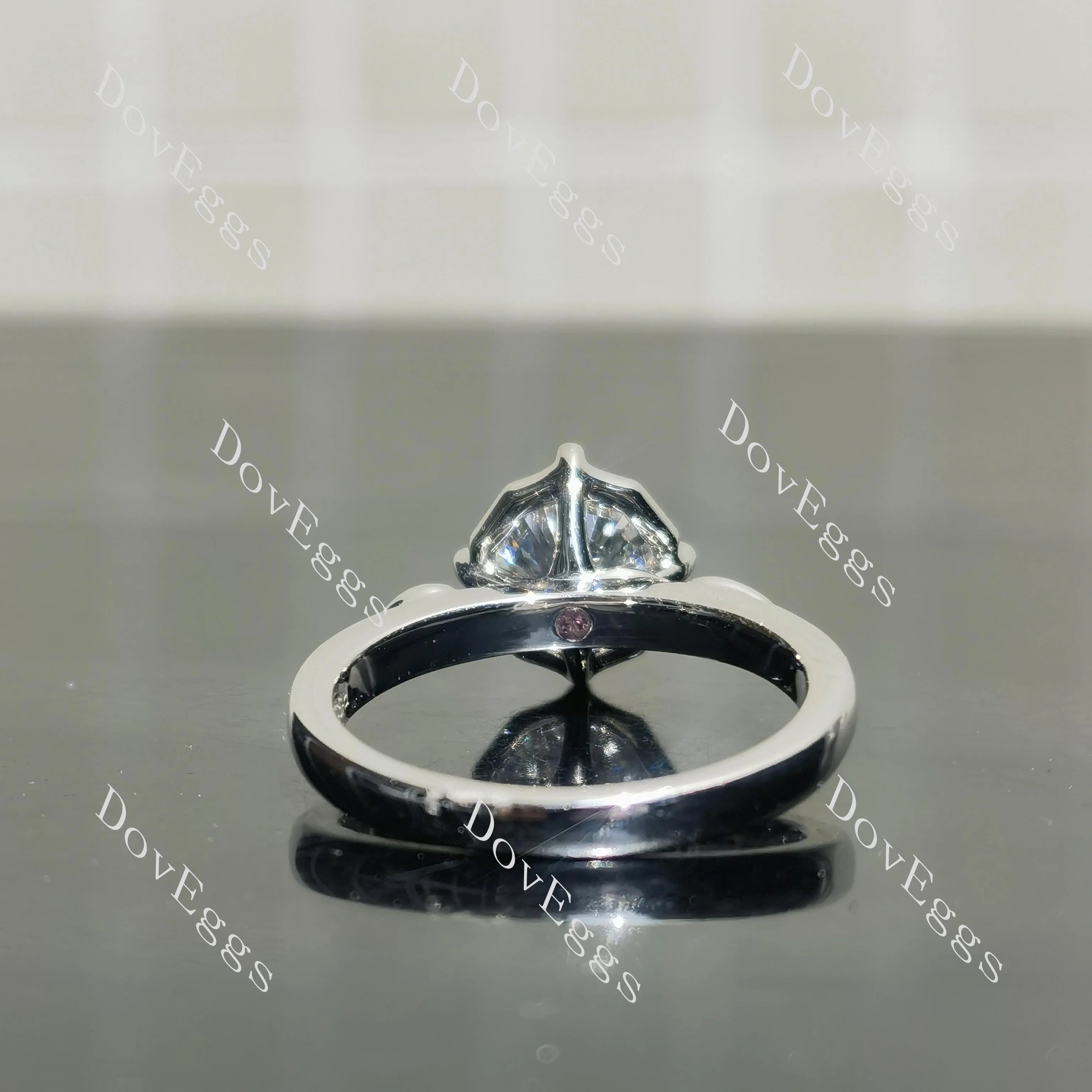 Octagon art deco side stones moissanite engagement ring| DovEggs
