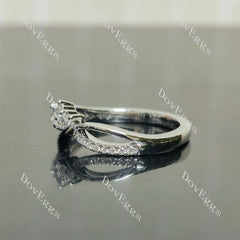 Round curved vintage moissanite stacking wedding band-2.0mm band width| Doveggs