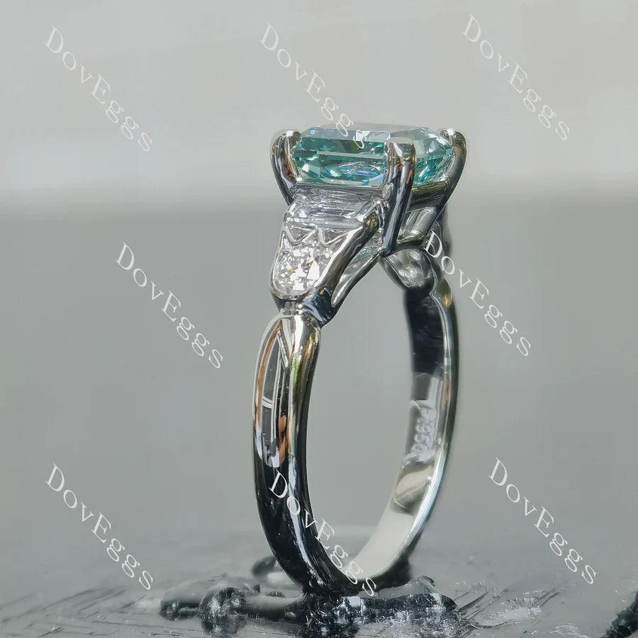 Art deco side stones engagement ring only semi-mount only(Exclusively to DovEggs Stones)
