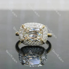 A girl's best friend-Cushion multi layer halo lab diamond engagement ring only semi-mount only(Exclusively to DovEggs Stones)