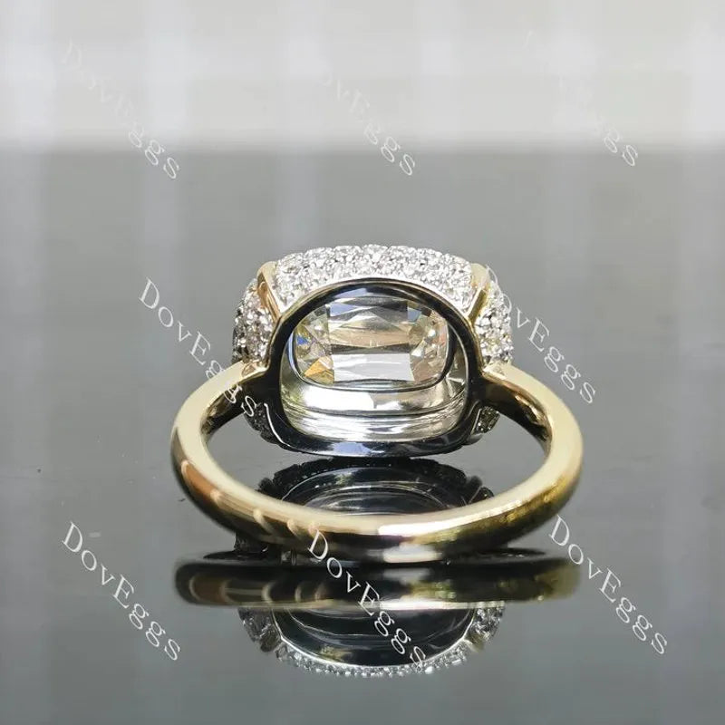 A girl's best friend-Cushion multi layer halo lab diamond engagement ring only semi-mount only(Exclusively to DovEggs Stones)