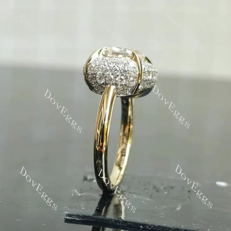 A girl's best friend-Cushion multi layer halo lab diamond engagement ring only semi-mount only(Exclusively to DovEggs Stones)