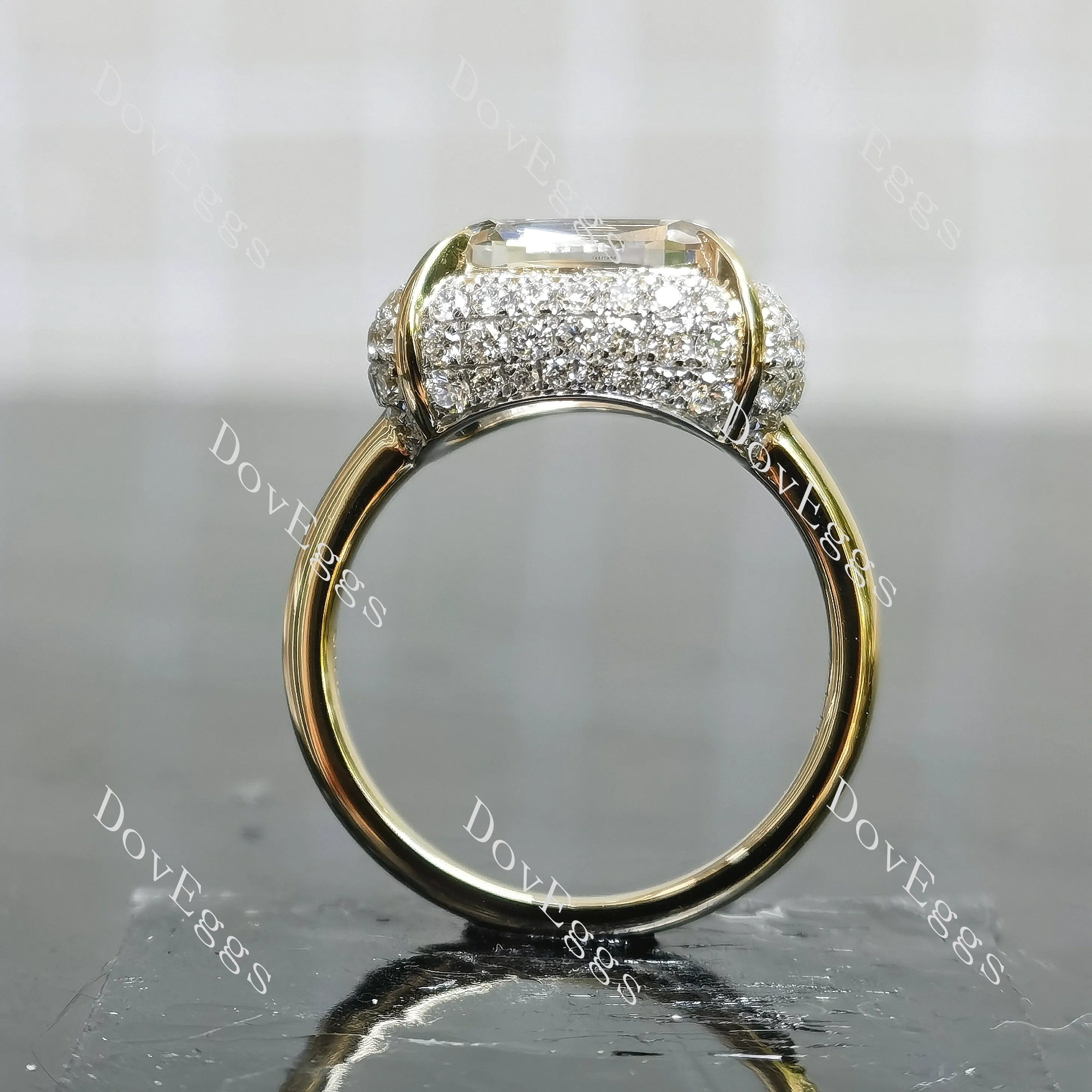 A girl's best friend-Cushion multi layer halo moissanite engagement ring| DovEggs