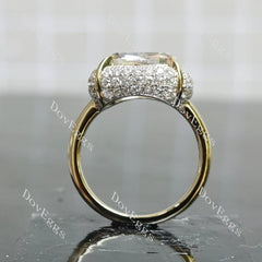 A girl's best friend-Cushion multi layer halo moissanite engagement ring| DovEggs