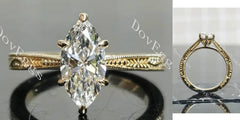 Solitaire carving lab diamond engagement ring only semi-mount only(Exclusively to DovEggs Stones)