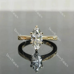 Solitaire carving lab diamond engagement ring only semi-mount only(Exclusively to DovEggs Stones)