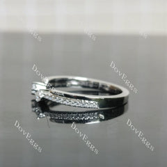 Round princess pave vintage moissanite wedding band-2.3mm band width| Doveggs
