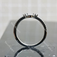 Round princess pave vintage moissanite wedding band-2.3mm band width| Doveggs