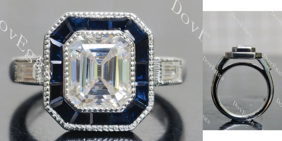 Pave halo lab diamond engagement ring only semi-mount only(Exclusively to DovEggs Stones)