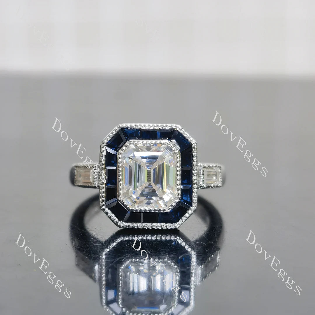 Pave halo lab diamond engagement ring only semi-mount only(Exclusively to DovEggs Stones)