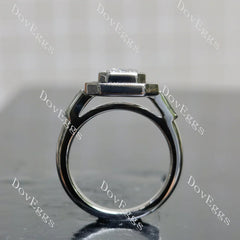 Pave halo lab diamond engagement ring only semi-mount only(Exclusively to DovEggs Stones)