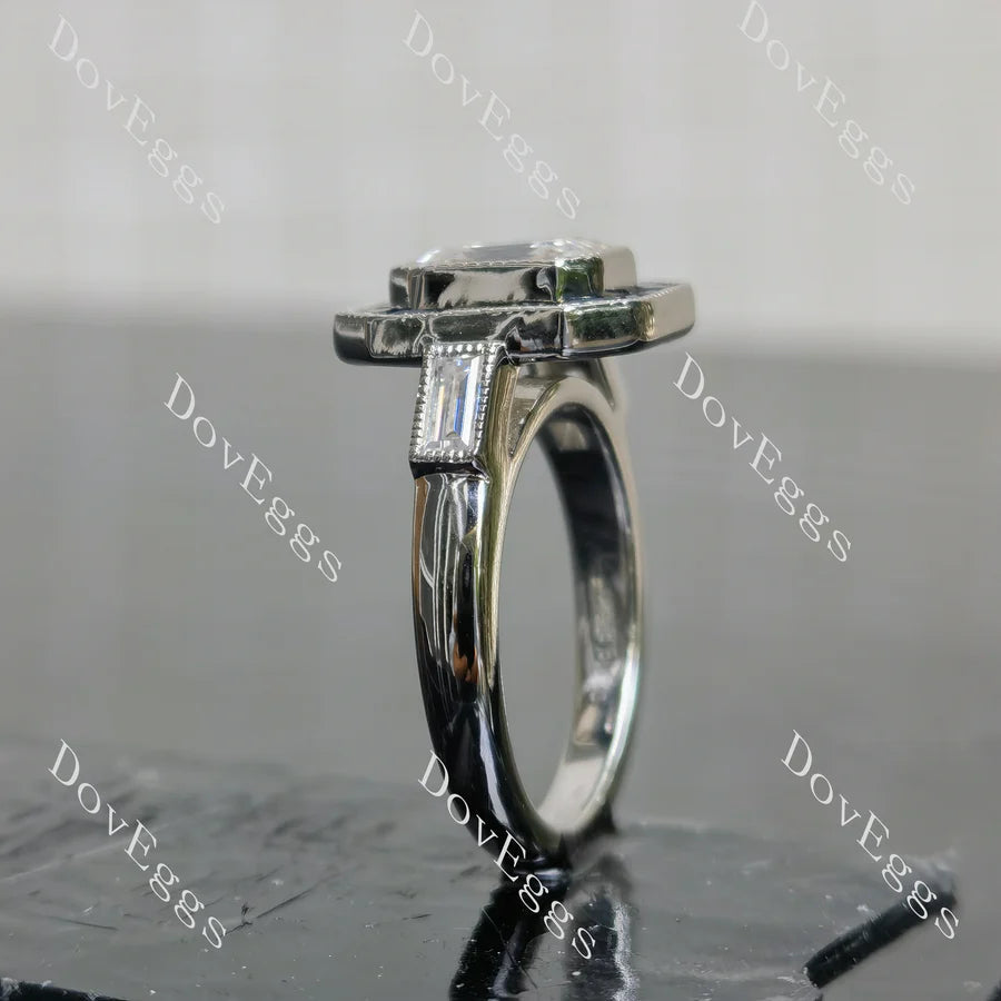Pave halo lab diamond engagement ring only semi-mount only(Exclusively to DovEggs Stones)