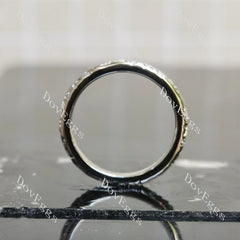 Round brilliant earth verdure engraved full eternity moissanite wedding band-2.5mm band width| Doveggs