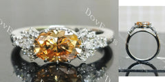 Pave vintage lab diamond engagement ring only semi-mount only(Exclusively to DovEggs Stones)