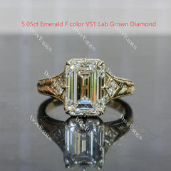 Carved pave vintage lab diamond engagement ring only semi-mount only(Exclusively to DovEggs Stones)
