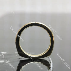Round carved vintage moissanite wedding band-2.7mm band width| Doveggs