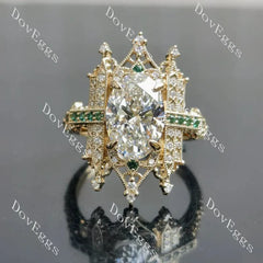 Vintage art deco pave ethical lab diamond engagement ring only semi-mount only(Exclusively to DovEggs Stones)