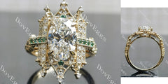 Vintage art deco pave ethical lab diamond engagement ring only semi-mount only(Exclusively to DovEggs Stones)
