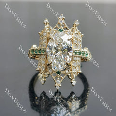 Beth's Irish Castle- Oval vintage art deco pave moissnaite engagement ring| DovEggs