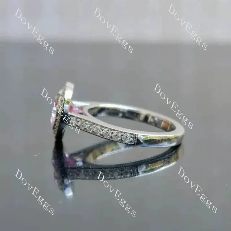 Halo vintage pave lab diamond engagement ring only semi-mount only(Exclusively to DovEggs Stones)