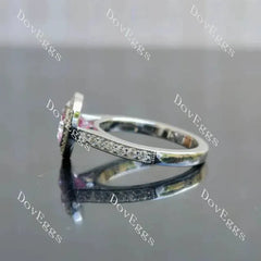 Halo vintage pave lab diamond engagement ring only semi-mount only(Exclusively to DovEggs Stones)