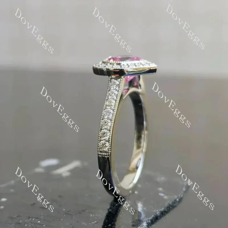Halo vintage pave lab diamond engagement ring only semi-mount only(Exclusively to DovEggs Stones)