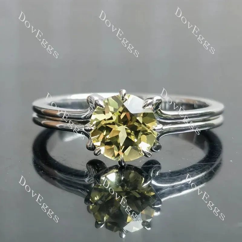 Solitaire split shank lab diamond engagement ring semi-mount only(Exclusively to DovEggs Stones)