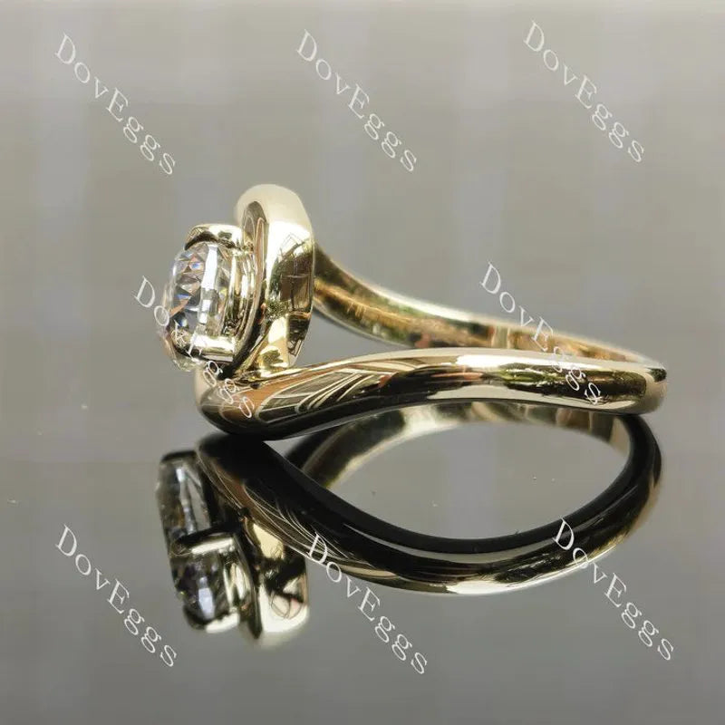 Solitaire ethical lab diamond engagement ring only semi-mount only(Exclusively to DovEggs Stones)