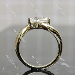 Pear solitaire art deco moissanite engagement ring| DovEggs