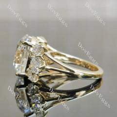 Vintage side stones ethical lab diamond engagement ring only semi-mount only(Exclusively to DovEggs Stones)