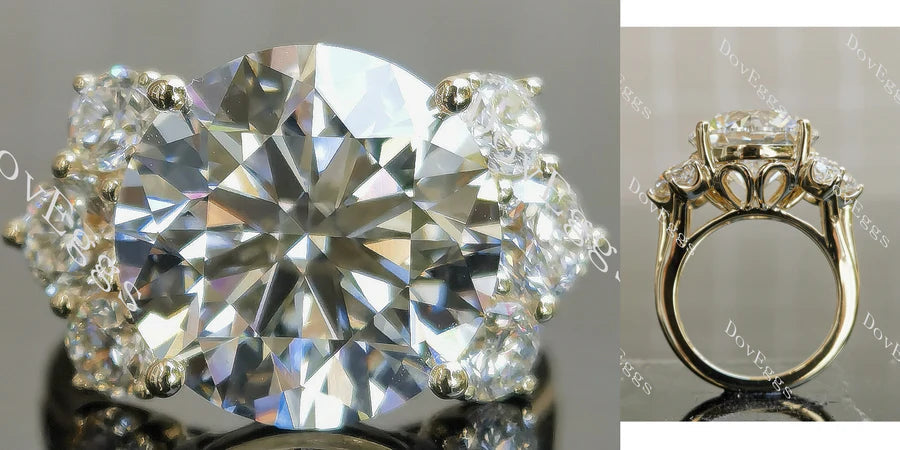 Vintage side stones ethical lab diamond engagement ring only semi-mount only(Exclusively to DovEggs Stones)