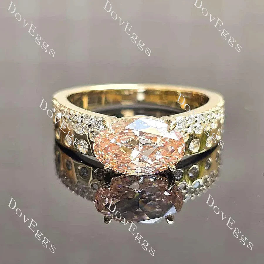 Pave brilliant lab diamond engagement ring set semi-mount only(Exclusively to DovEggs Stones)